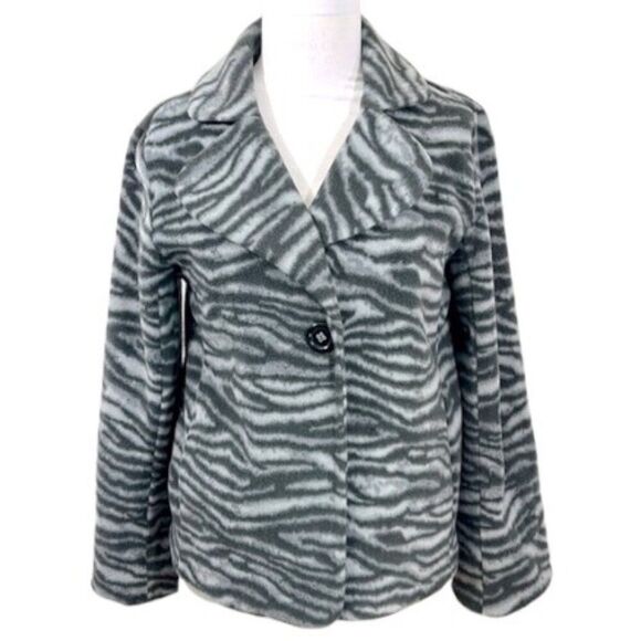 Susan Graver Fleece Jacket Medium Tiger Print * - Picture 1 of 13